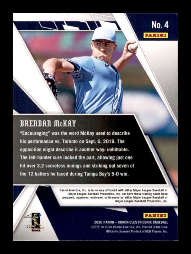 Load image into Gallery viewer, 2020 Panini Chronicles Phoenix Brendan McKay #4 Rookie RC Tampa Bay Rays Image 2
