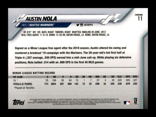 2020 Topps Chrome Austin Nola