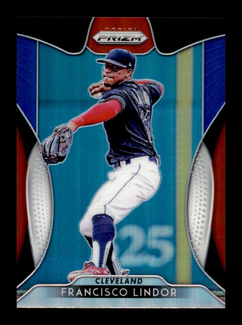 Load image into Gallery viewer, 2019 Panini Prizm Red White Blue Prizm Francisco Lindor #61 Cleveland Indians Image 1
