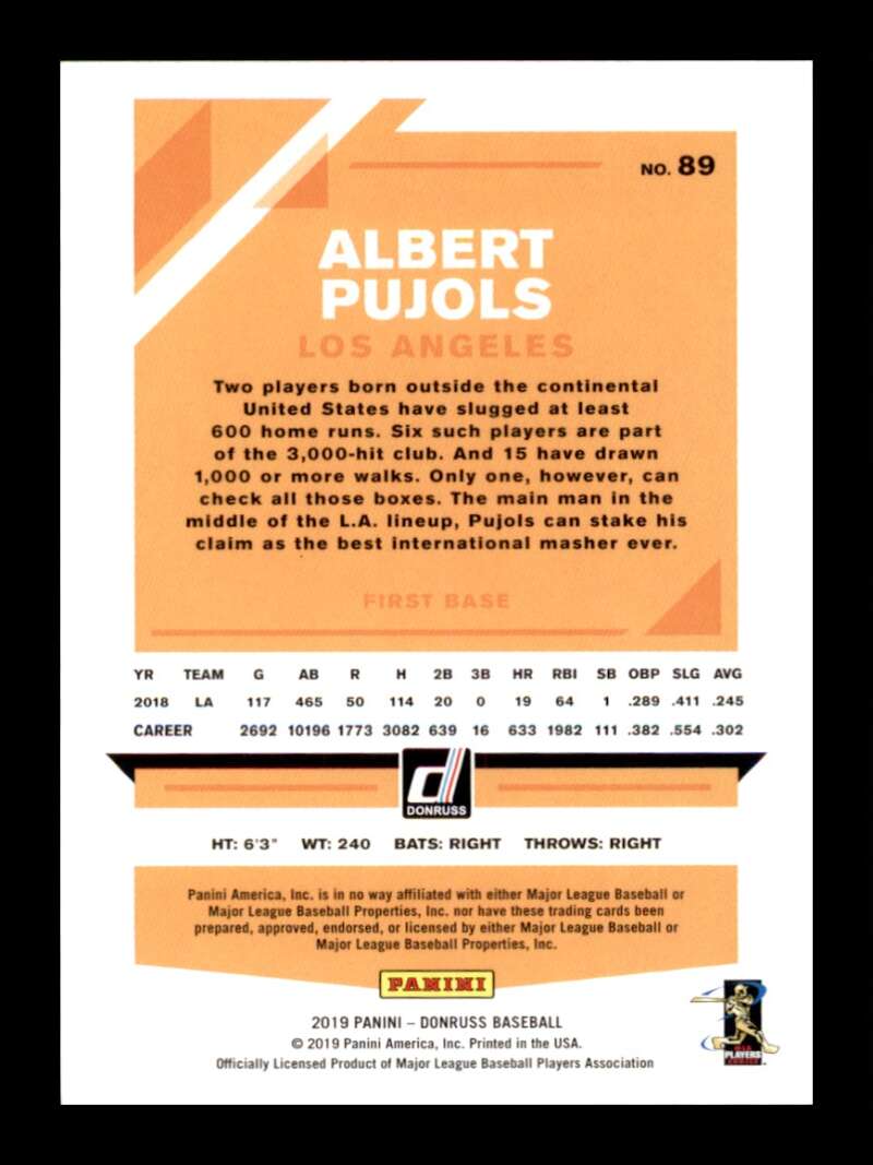 Load image into Gallery viewer, 2019 Donruss Albert Pujols #89 Los Angeles Angels Image 2
