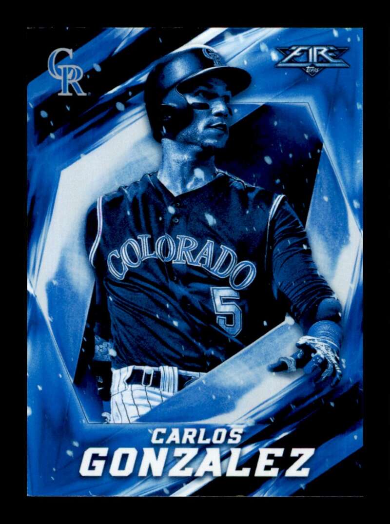 Load image into Gallery viewer, 2017 Topps Fire Blue Chip Carlos Gonzalez #198 Short Print SP Colorado Rockies Image 1
