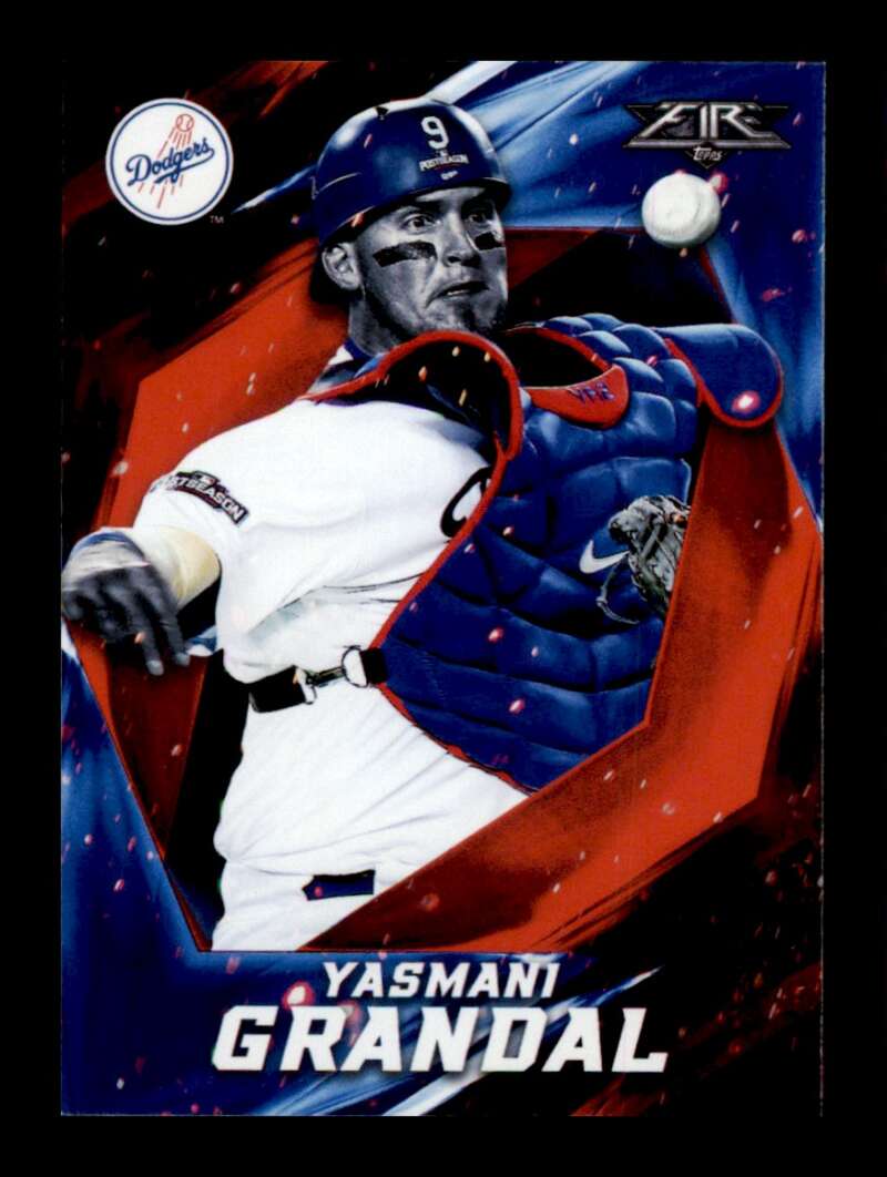 Load image into Gallery viewer, 2017 Topps Fire Flame Yasmani Grandal #147 Short Print SP Los Angeles Dodgers Image 1
