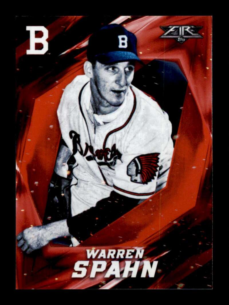 Load image into Gallery viewer, 2017 Topps Fire Flame Warren Spahn #57 Short Print SP Boston Braves Image 1
