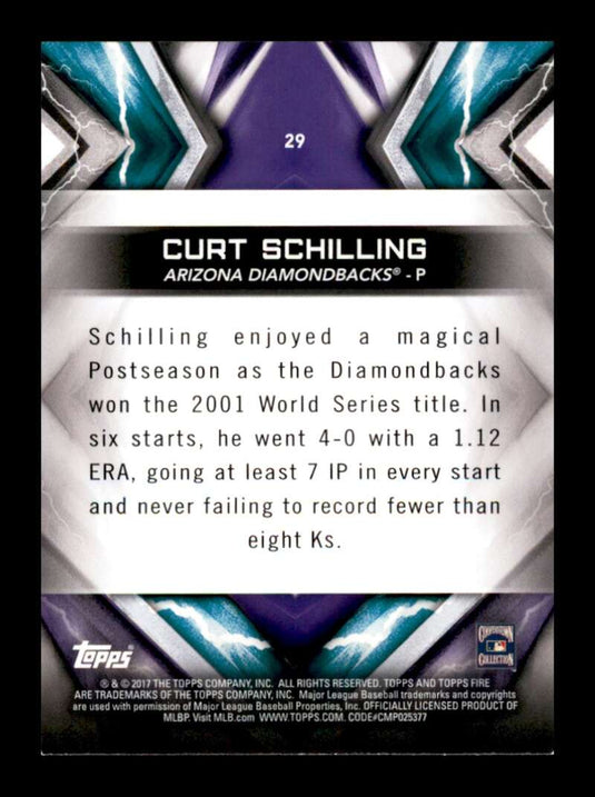 2017 Topps Fire Flame Curt Schilling