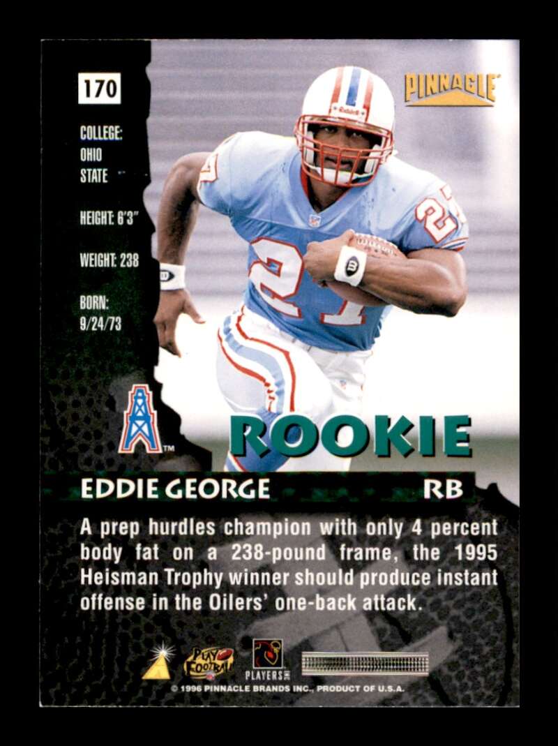 Load image into Gallery viewer, 1996 Pinnacle Eddie George #170 Rookie RC Houston Oilers Image 2
