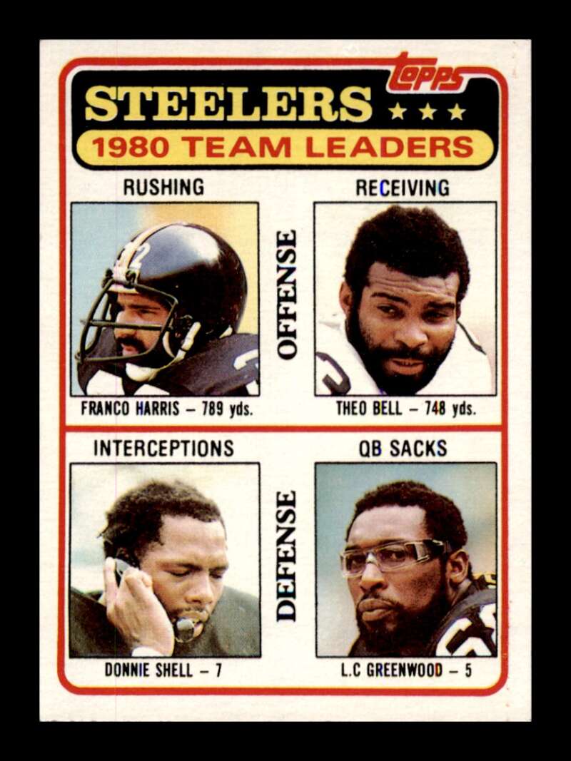 Load image into Gallery viewer, 1981 Topps Franco Harris Theo Bell Donnie Shell L.C. Greenwood #526 Steelers Image 1
