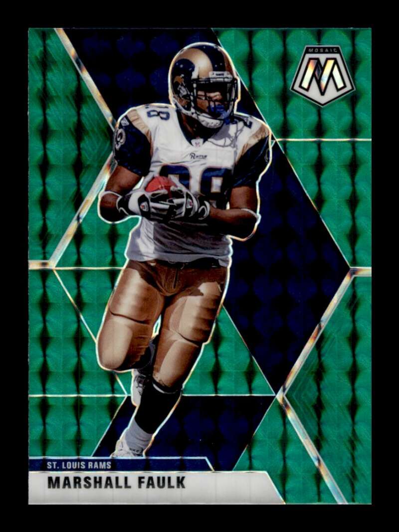 Load image into Gallery viewer, 2020 Panini Mosaic Green Mosaic Prizm Marshall Faulk #121 St. Louis Rams Image 1
