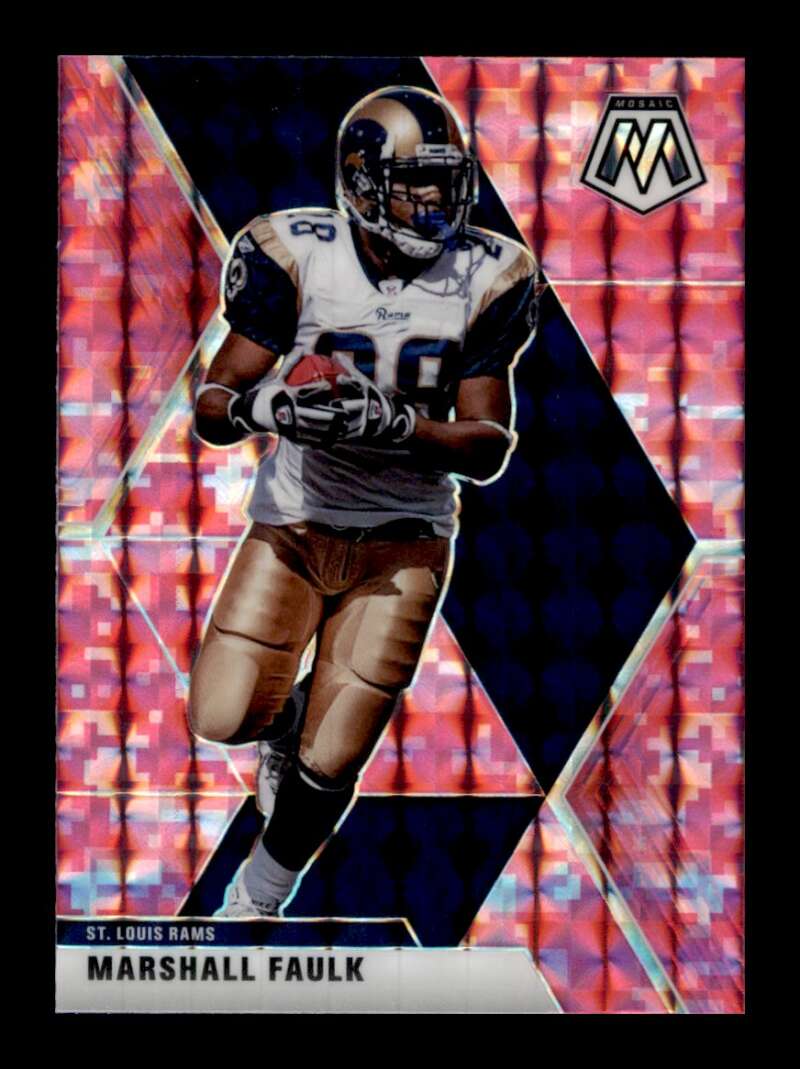 Load image into Gallery viewer, 2020 Panini Mosaic Pink Camo Prizm Marshall Faulk #121 St. Louis Rams Image 1
