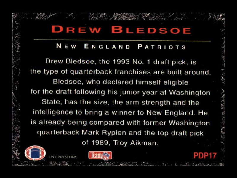 Load image into Gallery viewer, 1993 Pro Set Power Draft Picks Drew Bledsoe #PDP17 Rookie RC Patriots Image 2
