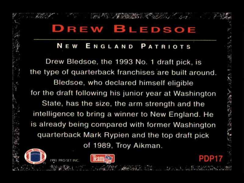 Load image into Gallery viewer, 1993 Pro Set Power Draft Picks Drew Bledsoe #PDP17 Rookie RC Patriots Image 2
