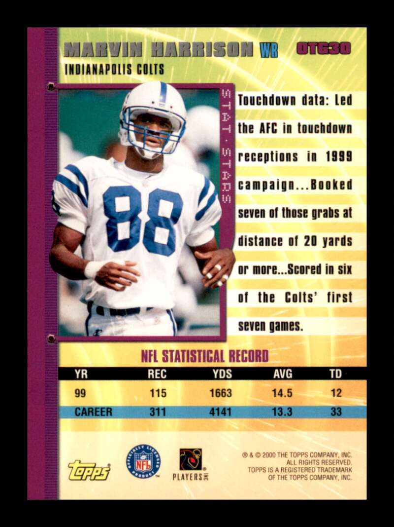 Load image into Gallery viewer, 2000 Topps Own the Game Marvin Harrison #OTG30 Indianapolis Colts Image 2
