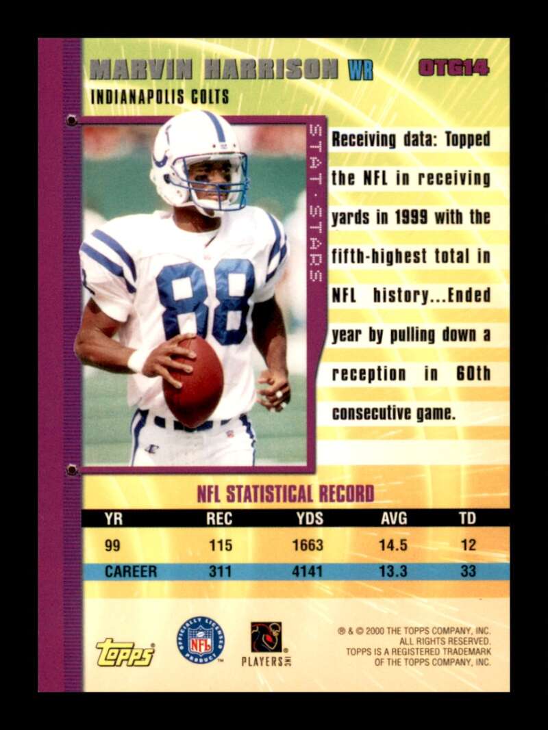 Load image into Gallery viewer, 2000 Topps Own the Game Marvin Harrison #OTG14 Indianapolis Colts Image 2
