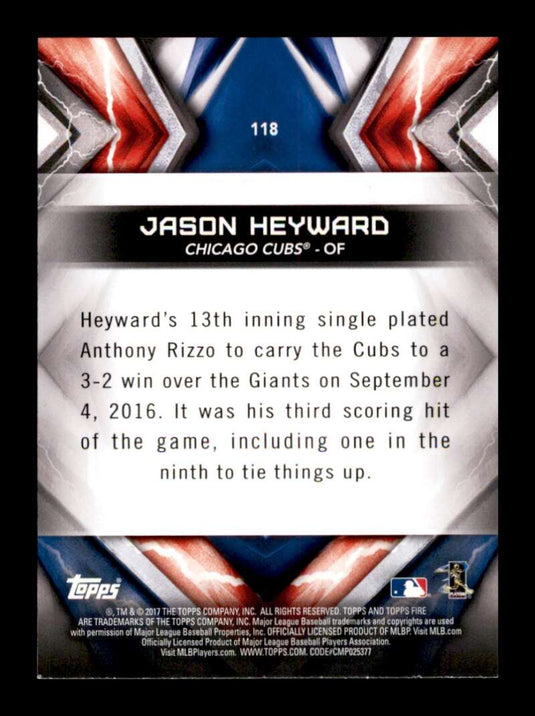 2017 Topps Fire Gold Minted Jason Heyward 