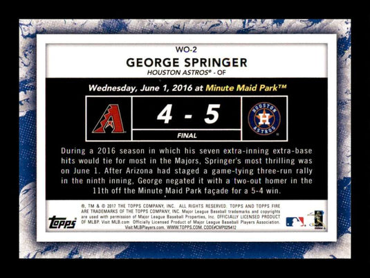 2017 Topps Fire Walk It Off George Springer