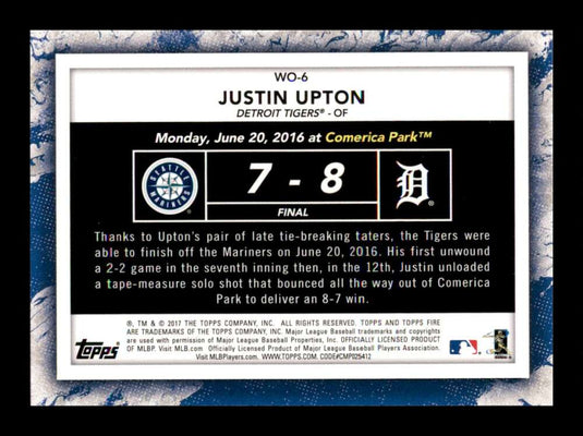 2017 Topps Fire Walk It Off Justin Upton