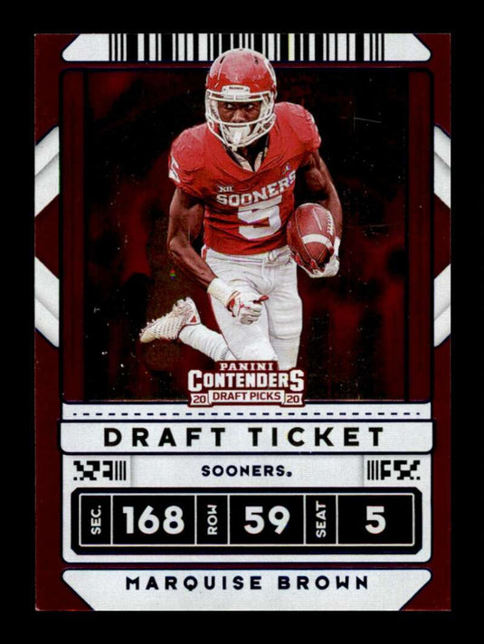 2020 Panini Contenders Draft Ticket Blue Foil Marquise Brown