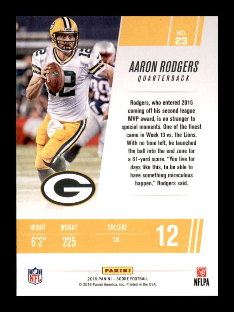 Load image into Gallery viewer, 2016 Score Franchise Aaron Rodgers #23 Green Bay Packers Image 2
