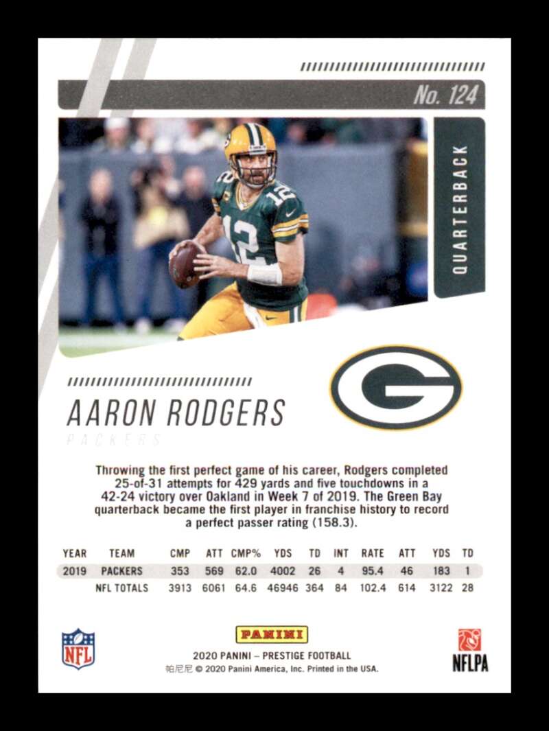 Load image into Gallery viewer, 2020 Panini Prestige Aaron Rodgers #124 Green Bay Packers Image 2
