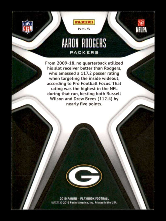 2019 Panini Playbook X's and O's Aaron Rodgers 