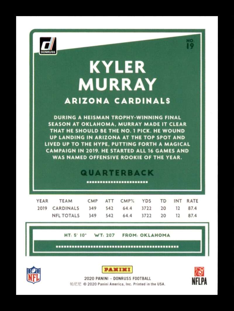 Load image into Gallery viewer, 2020 Donruss Kyler Murray #19 Arizona Cardinals Image 2
