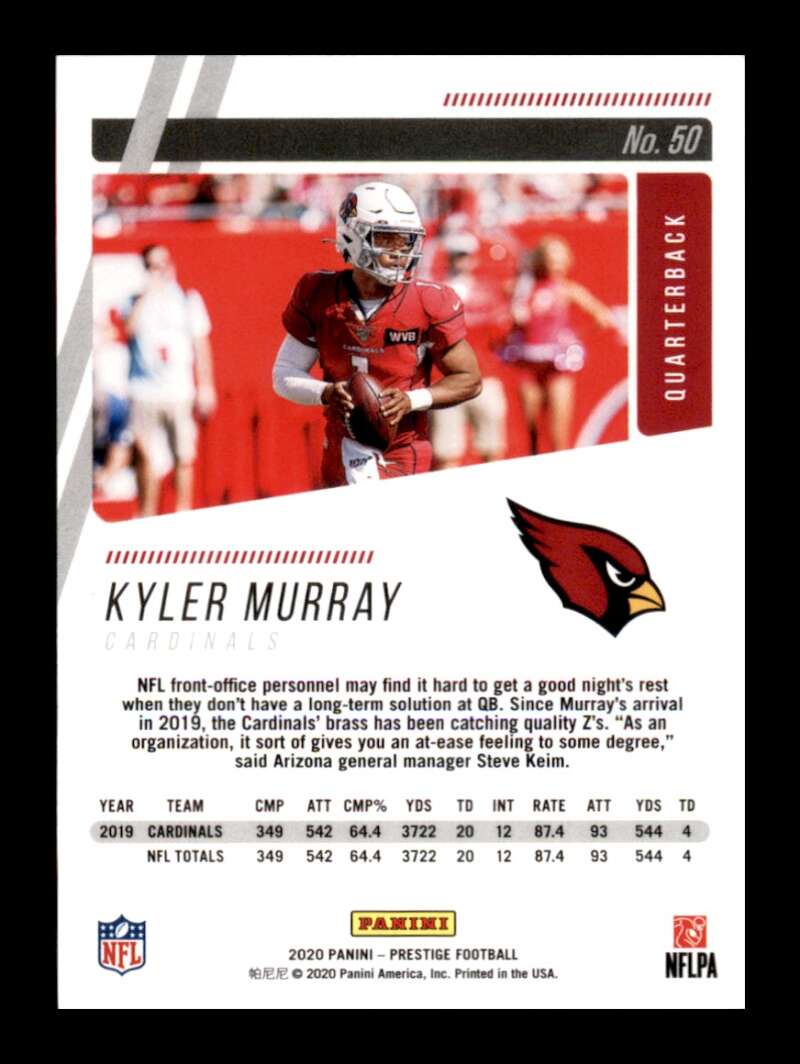 Load image into Gallery viewer, 2020 Panini Prestige Kyler Murray #50 Arizona Cardinals Image 2
