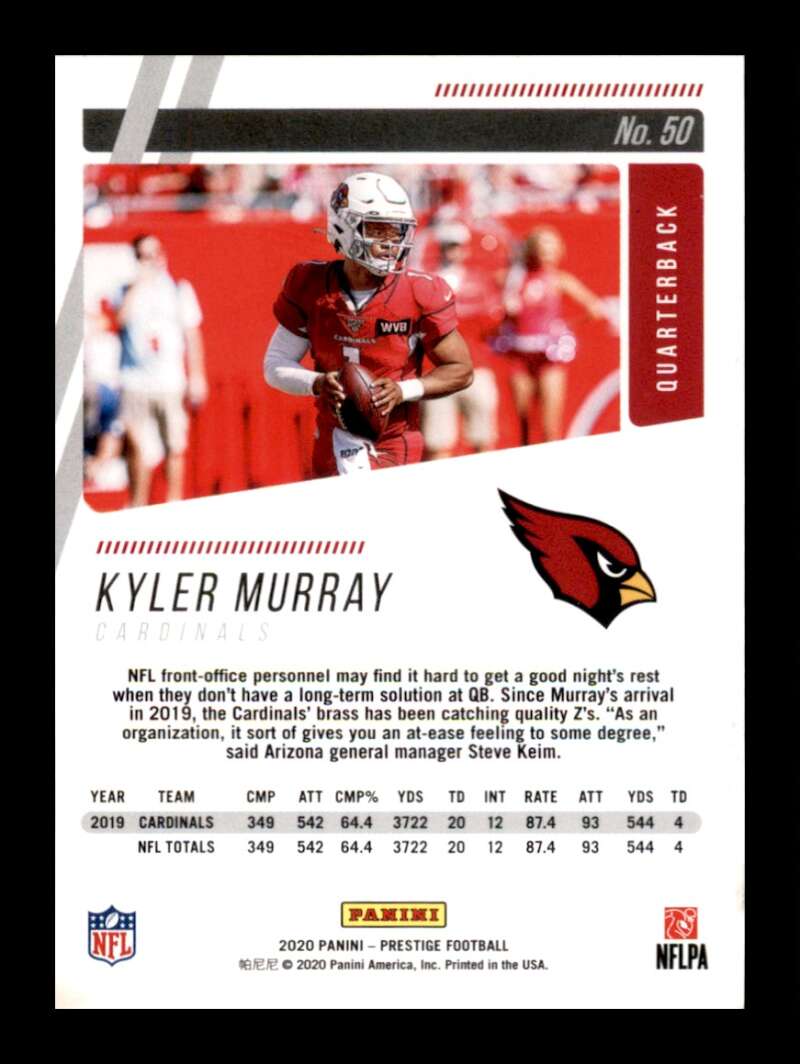 Load image into Gallery viewer, 2020 Panini Prestige Kyler Murray #50 Arizona Cardinals Image 2
