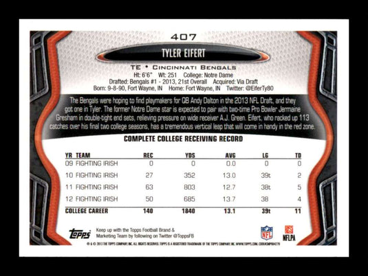 2013 Topps Tyler Eifert