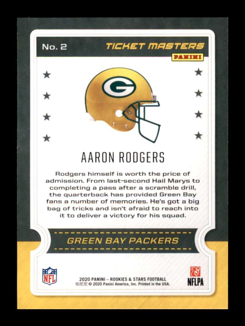 Load image into Gallery viewer, 2020 Panini Rookies and Stars Red Foil Aaron Rodgers #2 Green Bay Packers Image 2
