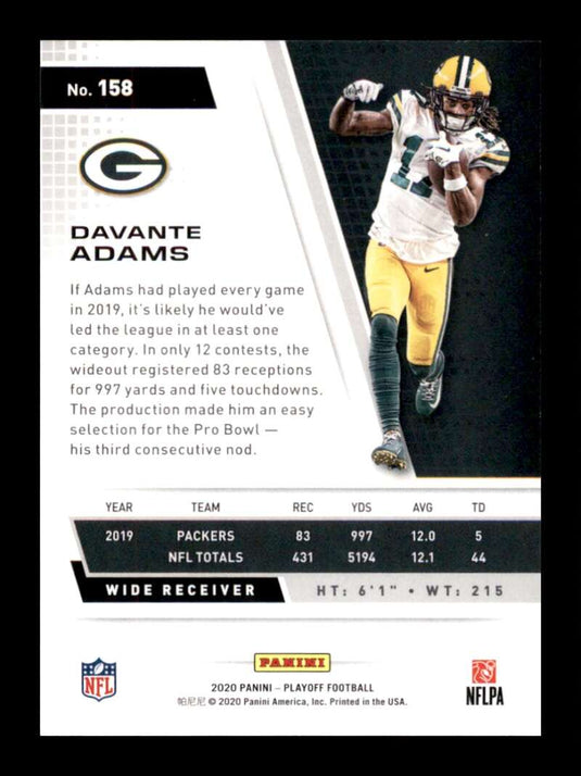 2020 Panini Playoff Kickoff Green Davante Adams