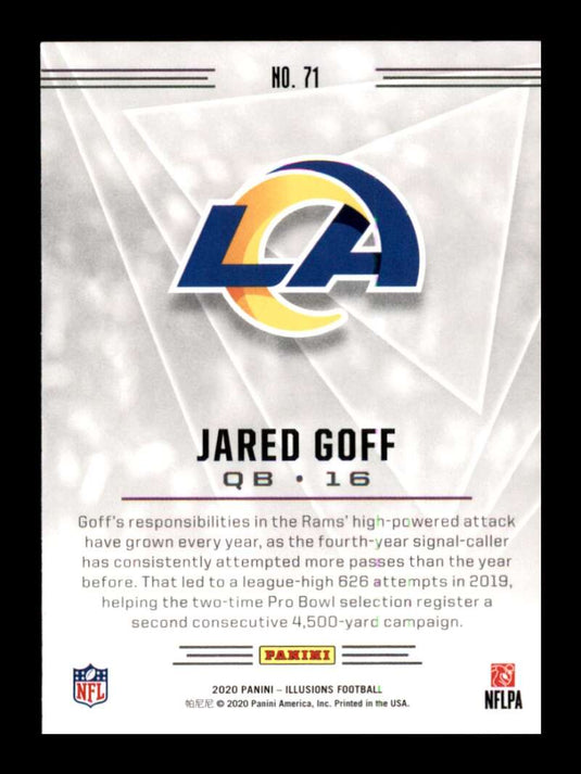 2020 Panini Illusions Jared Goff 