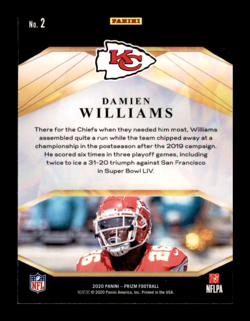 Load image into Gallery viewer, 2020 Panini Prizm Damien Williams #2 Kansas City Chiefs Image 2
