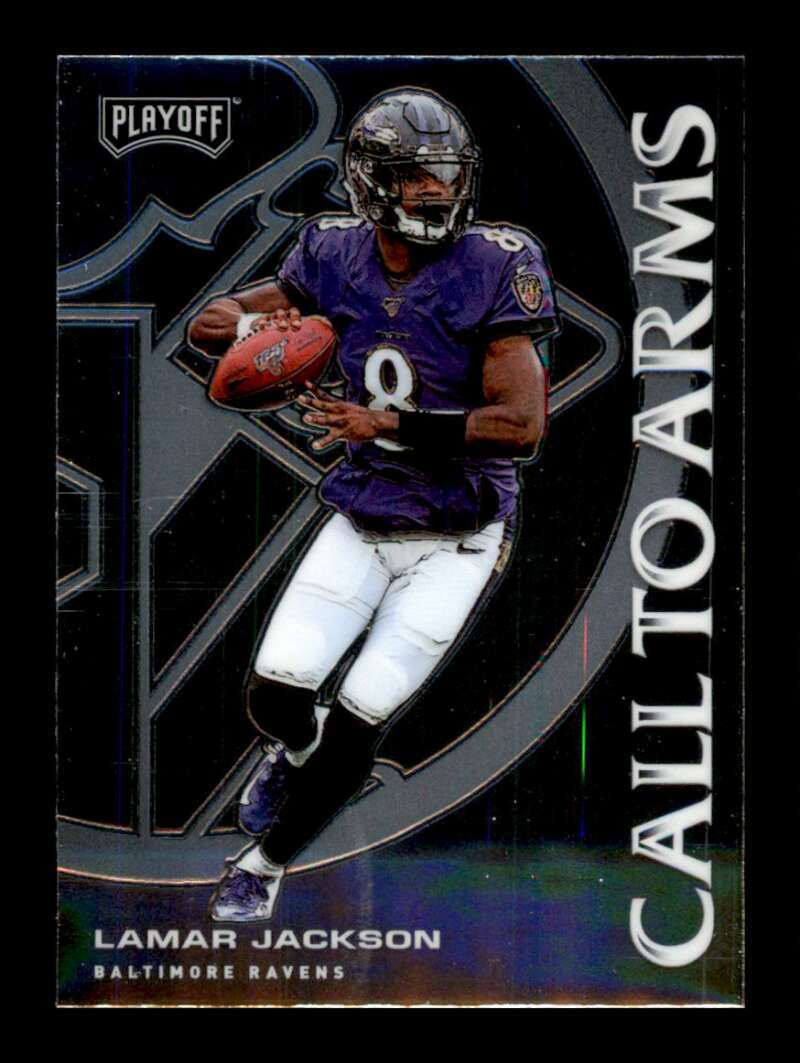 Load image into Gallery viewer, 2020 Panini Playoff Call to Arms Lamar Jackson #CA-2 Baltimore Ravens Image 1
