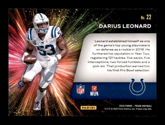 2020 Panini Prizm Fireworks Darius Leonard 