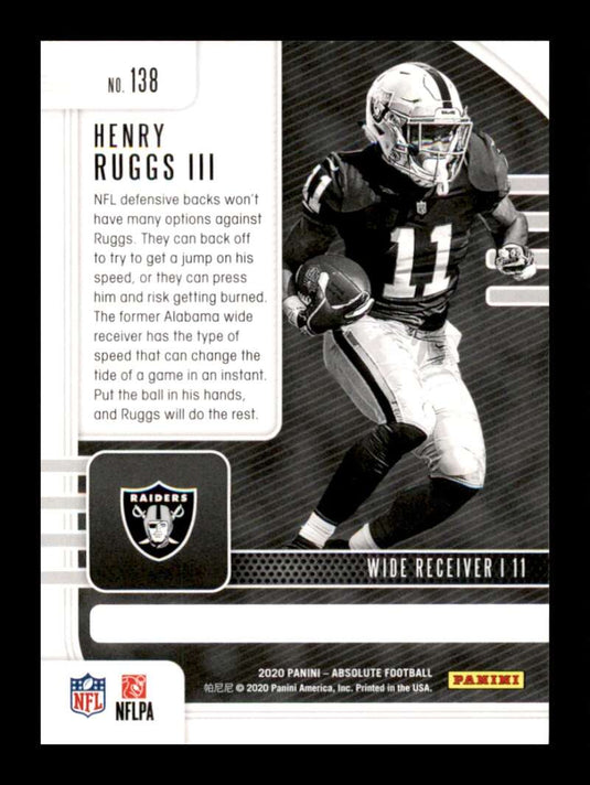 2020 Panini Absolute Henry Ruggs III 