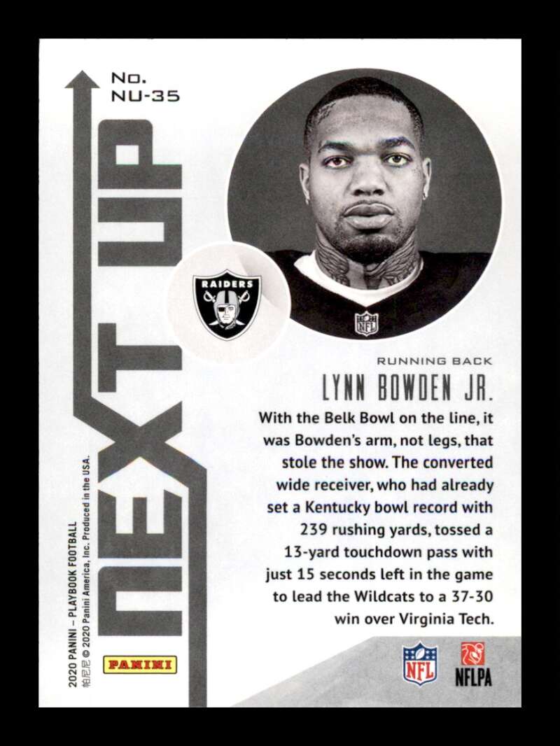 Load image into Gallery viewer, 2020 Panini Playbook Next Up Lynn Bowden Jr. #NU-35 Las Vegas Raiders Image 2
