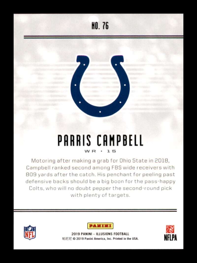 Load image into Gallery viewer, 2019 Panini Illusions Parris Campbell #76 Rookie RC Indianapolis Colts Image 2
