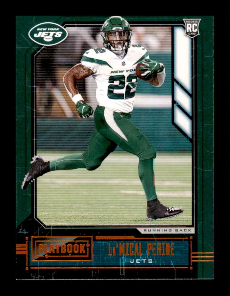 Load image into Gallery viewer, 2020 Panini Playbook Orange La&#39;Mical Perine #138 Rookie RC New York Jets Image 1
