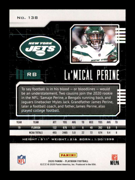 2020 Panini Playbook Orange La'Mical Perine