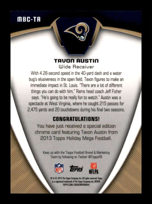 2013 Topps Holiday Mega Gold Chrome Tavon Austin