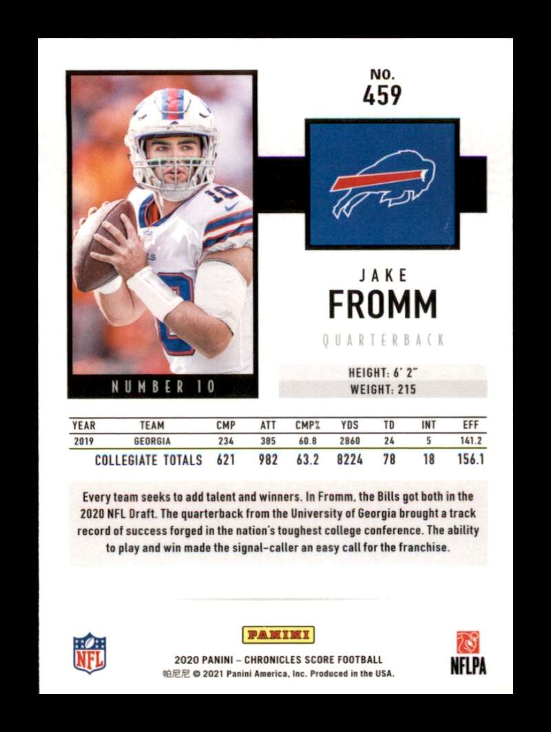 Load image into Gallery viewer, 2020 Panini Chronicles Score Update Rookies Jake Fromm #459 Rookie RC Bills Image 2
