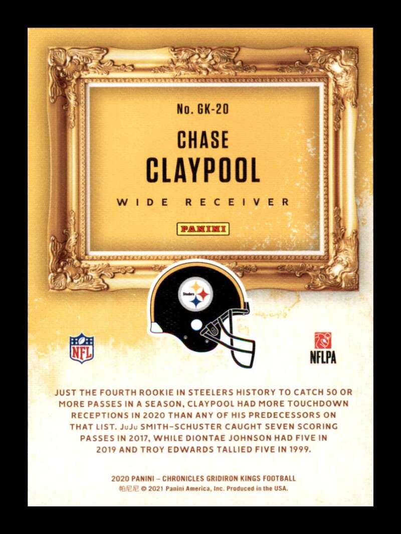 Load image into Gallery viewer, 2020 Panini Chronicles Gridiron Kings Chase Claypool #GK-20 Rookie RC Steelers Image 2
