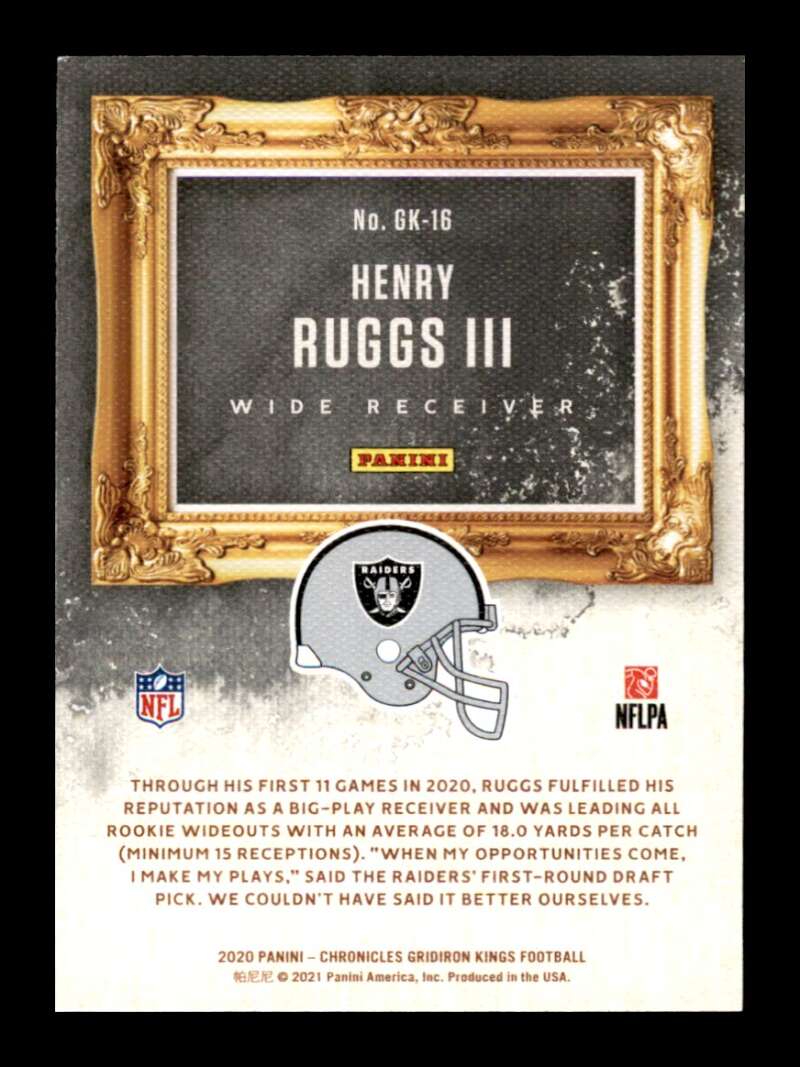 Load image into Gallery viewer, 2020 Panini Chronicles Gridiron Kings Henry Ruggs III #GK-16 Rookie RC Raiders Image 2
