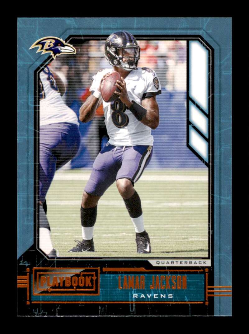 Load image into Gallery viewer, 2020 Panini Playbook Orange Lamar Jackson #35 Baltimore Ravens Image 1
