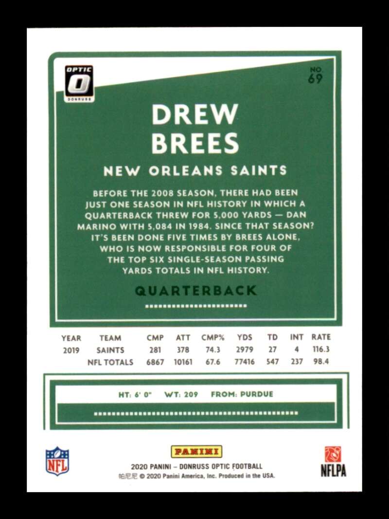 Load image into Gallery viewer, 2020 Donruss Optic Drew Brees #69 New Orleans Saints Image 2
