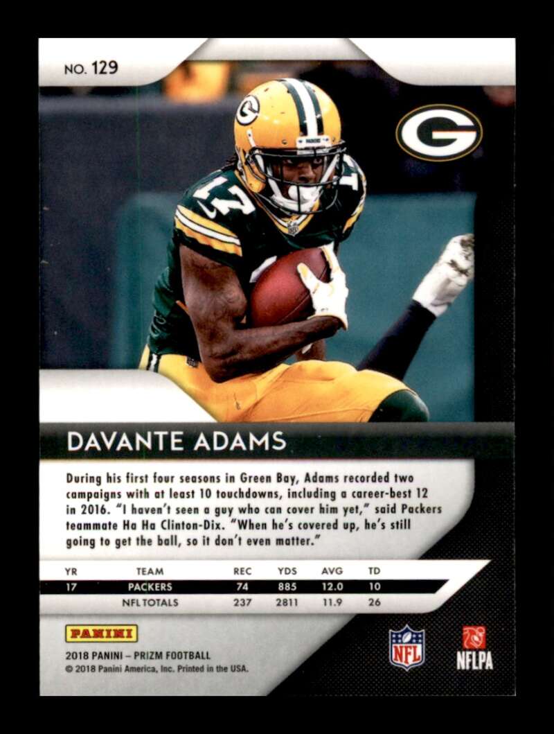 Load image into Gallery viewer, 2018 Panini Prizm Davante Adams #129 Green Bay Packers Image 2
