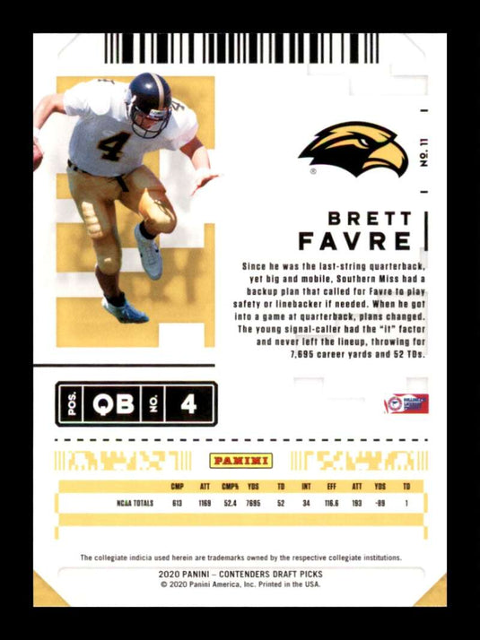 2020 Panini Contenders Draft Brett Favre