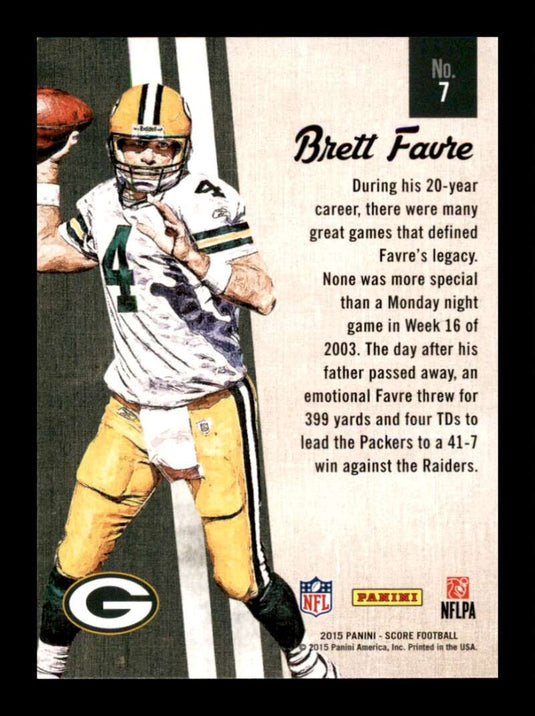 2015 Score Gridiron Heritage Brett Favre 