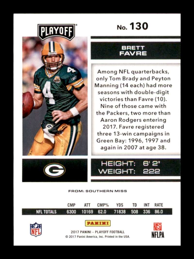 Load image into Gallery viewer, 2017 Panini Playoff Brett Favre #130 Green Bay Packers Image 2
