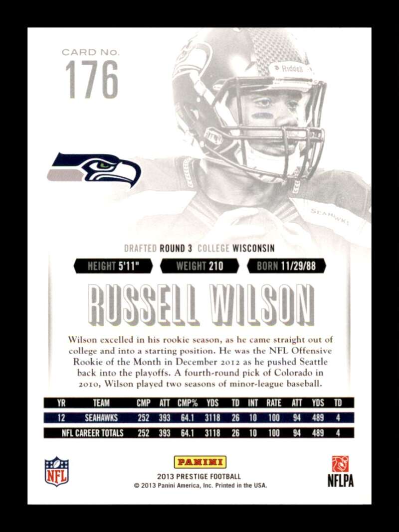 Load image into Gallery viewer, 2013 Panini Prestige Russell Wilson #176 Seattle Seahawks Image 2
