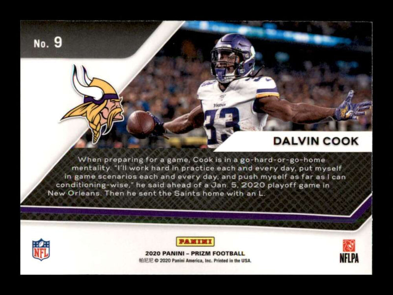 Load image into Gallery viewer, 2020 Panini Prizm Go Hard or Home Dalvin Cook #9 Minnesota Vikings Image 2
